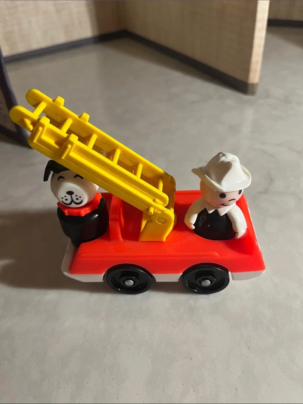 Vintage Fisher Price Little People Fireman & Fire Truck and Fire dog